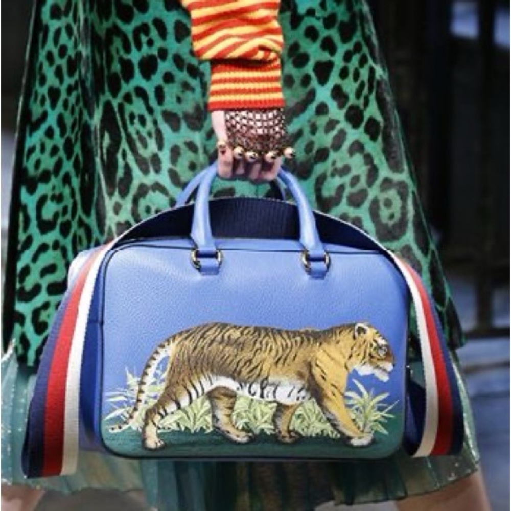 Blue Gucci Tiger Bag